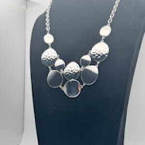 New Directions Silver Toned Polished and Hammered Discs